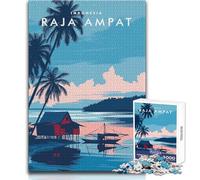 Puzzle da 1000 pezzi per adolescenti Raja Ampat Indonesia Gioco di sfida unico ma divertente e umoristico Regalo di compleanno Dimensioni 38x26cm