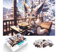 Puzzle da 1000 pezzi per adolescenti Ramen di gatto anime carino Allena il tuo cervello e le tue mani Migliorare l'amore tra le coppie 52x38cm