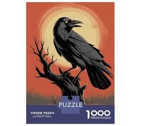 Puzzle Da 1000 Pezzi Per Adolescenti Raven on A Branch at Sunset Puzzle Per Adulti Giochi Divertenti Antistress Per Compleanno, Natale 38x26cm/1000pcs