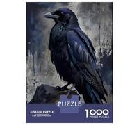 Puzzle Da 1000 Pezzi Per Adolescenti Raven Perched on Rock Digital Art Puzzle Per Adulti Giochi Rilassanti Taglio Di Precisione Regali Unici Per Compleanni E Occasioni Speciali 70x50cm/1000pcs