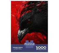 Puzzle Da 1000 Pezzi Per Adolescenti Raven With Red Eyes Puzzle Per Adulti Gioco Pratico Decorazione Per La Casa Ottimo Regalo Per I Giocatori 38x26cm/1000pcs