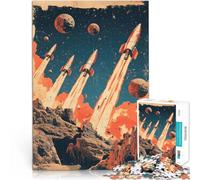 Puzzle da 1000 pezzi per adolescenti Razzi spaziali retrò giocattoli educativi per l'apprendimento Migliorare l'amore tra le coppie 38x26cm