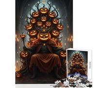 Puzzle da 1000 pezzi per adolescenti Re delle zucche sul trono giocattolo decorazione da parete regali di Babbo Natale segreto giochi educativi aiuta a esercitare il cervello dimensioni 38x26cm