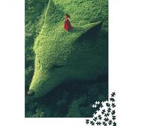 Puzzle Da 1000 Pezzi Per Adolescenti Red Dress on Giant Bear's Head Puzzle Per Adolescenti Gioco Per Famiglie Migliora La Memoria Regali Unici Per Compleanno E Natale 38x26cm/1000pcs