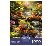 Puzzle Da 1000 Pezzi Per Adolescenti Red-eyed Tree Frogs in A Lush Forest Puzzle Per Adulti Gioco Rompicapo Analisi E Logica Regalo Di Compleanno, Regali, 38x26cm/1000pcs