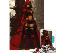 Puzzle da 1000 pezzi per adolescenti Red Hood Anime Girl Steampunk Anime Girl gioco sfida di intelligenza giocattolo avvincente giochi divertenti migliora la memoria arte regalo (dimensioni 75x50cm)
