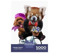 Puzzle Da 1000 Pezzi Per Adolescenti Red Panda with Poodle Dog Puzzle Per Adulti Gioco Pratico Regali Per Donne Regali Per Amici E Familiari 70x50cm/1000pcs