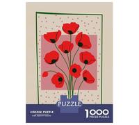Puzzle Da 1000 Pezzi Per Adolescenti Red Poppy Bouquet Mid Century Puzzle Per Adulti Giochi Divertenti Decorazione Murale Riduzione Dello Stress Regali 38x26cm/1000pcs
