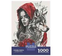 Puzzle Da 1000 Pezzi Per Adolescenti Red Riding Hood Tattoo Design Puzzle Giochi Divertenti Corsa Di Velocità Manuale Regali Unici Per Compleanno 70x50cm/1000pcs