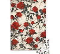 Puzzle Da 1000 Pezzi Per Adolescenti Red Rose Pattern Puzzle Per Adulti Gioco Rompicapo Regalo Di Compleanno Aiuta Ad Allenare Il Cervello 38x26cm/1000pcs