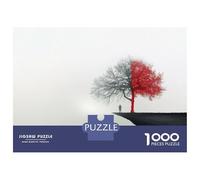 Puzzle Da 1000 Pezzi Per Adolescenti Red Tree on Cliff Edge Puzzle Per Adulti Fai Da Te Giocattoli Sfida Difficile Regali Per Amici E Familiari 38x26cm/1000pcs