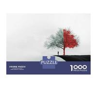 Puzzle Da 1000 Pezzi Per Adolescenti Red Tree on Cliff Edge Puzzle Per Adulti Fai Da Te Giocattoli Sfida Difficile Regali Per Amici E Familiari 38x26cm/1000pcs