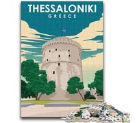 Puzzle da 1000 pezzi per adolescenti, regali a Salonicco, Grecia, adatti dai 14 anni in su, giochi per famiglie, ideali come regali per tutta la famiglia (dimensioni 50x75cm)