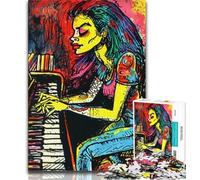 Puzzle da 1000 pezzi per adolescenti, regali a tema pianista, antistress, per ammazzare il tempo, lista dei desideri con Babbo Natale (38x26cm)