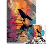 Puzzle da 1000 pezzi per adolescenti, regali, acquerello, corvo, giocattoli, giochi educativi, antistress, collezione di artisti, belle arti, 38x26cm