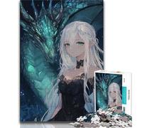 Puzzle da 1000 pezzi per adolescenti,regali Anime Flying Dragon e ragazza,puzzle da 1000 pezzi,antistress,per ammazzare il tempo durante le vacanze,lista dei desideri con Babbo Natale (38x26cm)