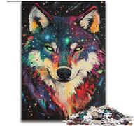 Puzzle da 1000 pezzi per adolescenti, regali, arte del lupo, giocattoli, giochi educativi, antistress, interazione genitore-figlio (dimensioni 50x75cm)