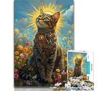 Puzzle da 1000 pezzi per adolescenti, regali artistici a forma di gatto, aiuta il cervello a esercitare i giocattoli avvincenti per coltivare la pazienza e migliorare la memoria (75x50cm)