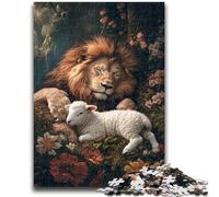 Puzzle da 1000 pezzi per adolescenti, regali artistici a forma di leone, aiuta il cervello a esercitare i giocattoli che creano dipendenza per coltivare la pazienza, un'opera d'arte 26x38cm