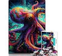 Puzzle da 1000 pezzi per adolescenti, regali artistici a forma di polpo, gioco stimolante, giocattoli, decorazioni da parete, regali unici per compleanno e Natale (38x26cm)