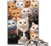 Puzzle da 1000 pezzi per adolescenti, regali artistici con gatti, antistress, sfida difficile, ideali come regali per tutta la famiglia, 50x75cm