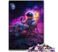 Puzzle da 1000 pezzi per adolescenti, regali, astronauta seduto sulla luna, puzzle per adulti, giochi educativi, giocattoli fai da te, fantastici regali e giocattoli 50x75cm