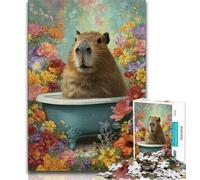 Puzzle da 1000 pezzi per adolescenti, regali Capibara nella vasca da bagno, gioco stimolante, ideale come regalo per tutta la famiglia (75x50cm)