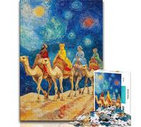 Puzzle da 1000 pezzi per adolescenti, regali "Carovana del deserto con cammelli", aiuta il cervello ad allenarsi, giocattoli avvincenti per coltivare la pazienza e migliorare la memoria (38x26cm)