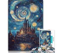 Puzzle da 1000 pezzi per adolescenti, regali "Castello sotto le stelle", difficili da completare ma divertenti e spiritosi, regalo di compleanno, regali, arte murale (75x50cm)