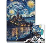 Puzzle da 1000 pezzi per adolescenti, regali Castello sotto le stelle, gioco educativo per famiglie, adatto per la decorazione della scrivania, 38x26cm
