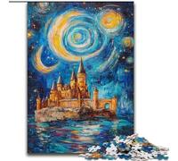 Puzzle da 1000 pezzi per adolescenti, regali "Castello sotto le stelle", sfida difficile antistress, ideale come regalo per tutta la famiglia, 50x75cm