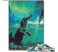 Puzzle da 1000 pezzi per adolescenti, regali "Ci sono coccodrilli sott'acqua", sfida di intelligenza cerebrale, giocattoli avvincenti, regalo di compleanno, regali, arte murale (dimensioni 26x38cm)
