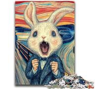 Puzzle da 1000 pezzi per adolescenti, regali, cielo notturno, coniglio scioccato, giochi rilassanti, gioco educativo per compleanno, Natale e dai 14 anni in su, 26x38cm