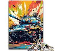 Puzzle da 1000 pezzi per adolescenti, regali colorati con carro armato artistico, gioco a quiz, ideale come regalo per tutta la famiglia (50x75cm)