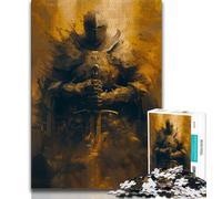 Puzzle da 1000 pezzi per adolescenti, regali con cavaliere medievale e guerriero dipinto, antistress, per ammazzare il tempo, lista dei desideri con Babbo Natale (75x50cm)