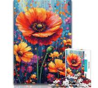Puzzle da 1000 pezzi per adolescenti, regali con fiori di papavero, aiuta il cervello a esercitare giocattoli avvincenti per coltivare la pazienza e migliorare la memoria, 38x26cm