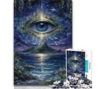 Puzzle da 1000 pezzi per adolescenti, regali con occhio misterioso, antistress, sfida difficile, ideale come regalo per tutta la famiglia, 75x50cm