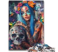 Puzzle da 1000 pezzi per adolescenti, regali con scheletro e ragazza, aiutano il cervello a esercitare i giocattoli che creano dipendenza per coltivare la pazienza, un'opera d'arte 50x75cm