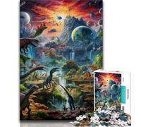 Puzzle da 1000 pezzi per adolescenti, regali del mondo dei dinosauri, sfida difficile antistress, ideale come regalo per tutta la famiglia, 38x26cm