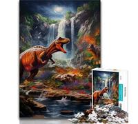 Puzzle da 1000 pezzi per adolescenti, regali del mondo dei dinosauri, sfida difficile antistress, ideale come regalo per tutta la famiglia, 38x26cm