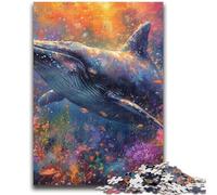 Puzzle da 1000 pezzi per adolescenti, regali di animali, balena, attività per famiglie, decorazioni per la casa uniche e regali per età 14+ 26X38CM