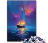 Puzzle da 1000 pezzi per adolescenti, regali di arte della barca a vela, dipinto a olio, puzzle da 1000 pezzi, giocattolo educativo antistress, regali per amici e familiari (26x38cm)