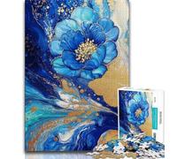 Puzzle da 1000 pezzi per adolescenti, regali di arte floreale viola e verde acqua, apprendimento educativo per l'ideale come regalo per tutta la famiglia (38x26cm)