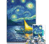 Puzzle da 1000 pezzi per adolescenti, regali di barca a vela sotto il cielo notturno, aiuta il cervello a esercitare giocattoli avvincenti per coltivare la pazienza, decorazione da parete (75x50cm)