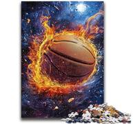 Puzzle da 1000 pezzi per adolescenti, regali di basket con fiamme, difficili da completare ma divertenti e divertenti, regali unici per compleanni e compleanni 26X38CM