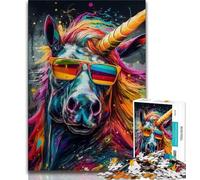 Puzzle da 1000 pezzi per adolescenti, regali di cavalli colorati psichedelici, 1000 pezzi per adolescenti, per giochi di ruolo impegnativi e giochi in famiglia (dimensioni 38x26cm)