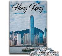 Puzzle da 1000 pezzi per adolescenti, regali di Hong Kong, gioco educativo, sfida, giocattolo, decorazione da parete, regali unici per compleanno e Natale (dimensioni 38x52cm)