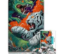 Puzzle da 1000 pezzi per adolescenti, regali di lotta tra draghi e tigri, giocattoli, giochi educativi, decorazioni per la casa uniche e regali antistress, 38x26cm