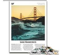Puzzle da 1000 pezzi per adolescenti, regali di San Francisco Difficili da completare ma divertenti e umoristici, con poster abbinato e foglio di quiz (26x38cm) 1000 pezzi