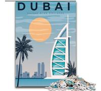 Puzzle da 1000 pezzi per adolescenti,regali di viaggio a Dubai,Emirati Arabi Uniti,giocattoli da gioco Ogni pezzo è unico Gioco divertente e stimolante per tutta la famiglia,adatto a bambini